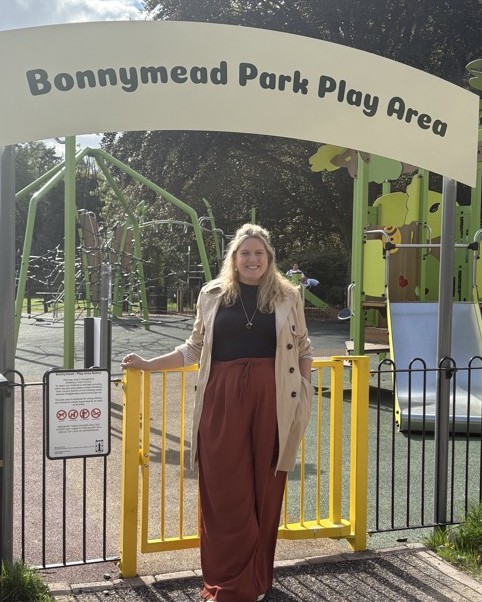 Jennie Westbrook at Bonnymead Park Play Area in Amesbury